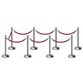 Montour Line Stanchion Post and Rope Kit Pol.Steel, 8 Ball Top7 Red Rope C-Kit-8-PS-BA-7-ER-RD-PS